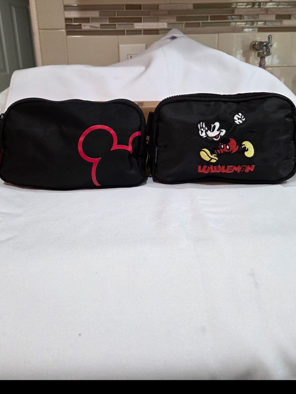 Lululemon x Mickey Mouse Black Cosmetic Pouches (Set of 2)